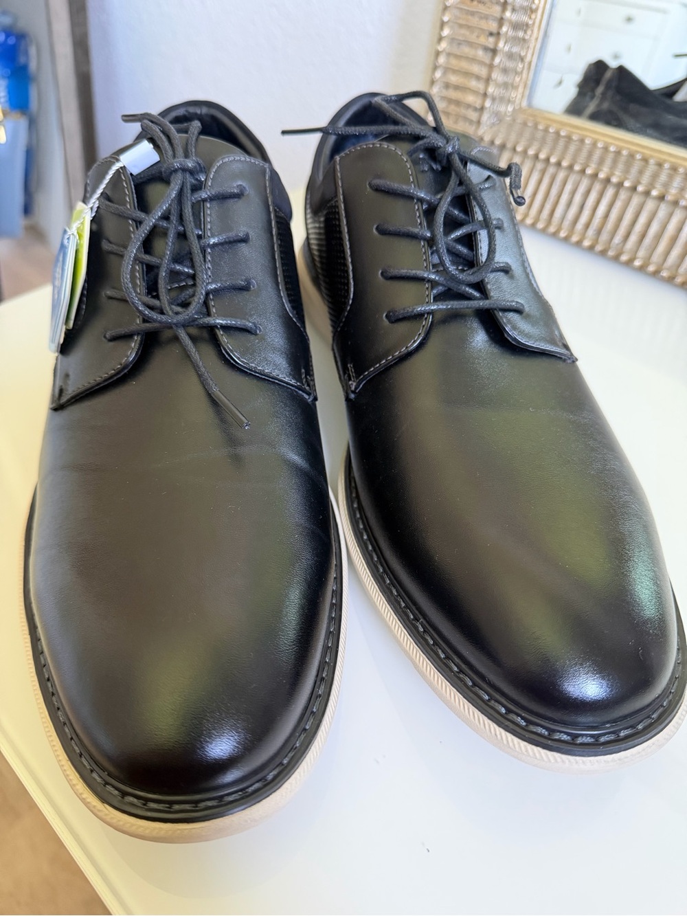 Nunn Bush Black Lace-Up Derby Shoes with Light Sole